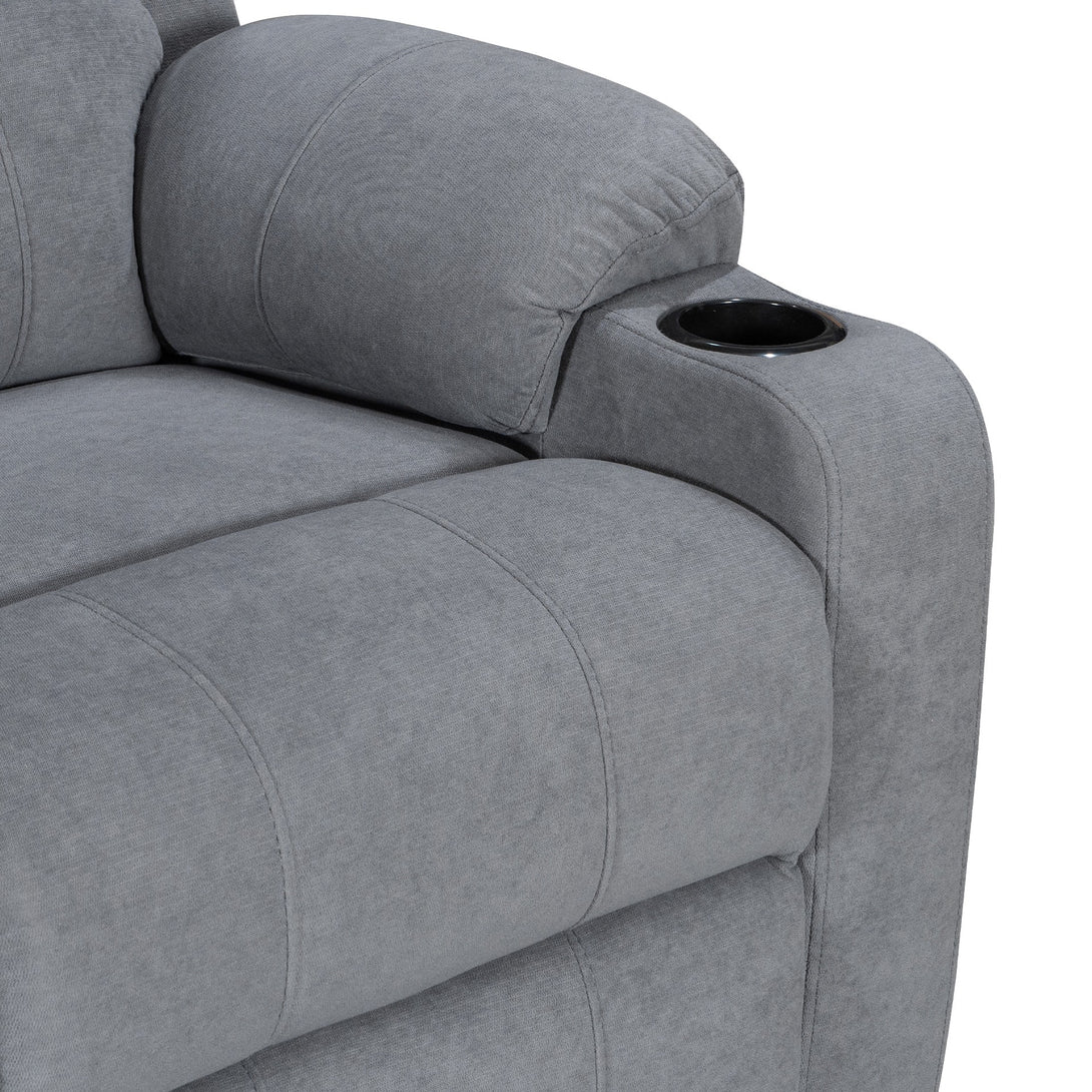 Henley Fabric Manual 3 Seater Recliner Sofa - Grey