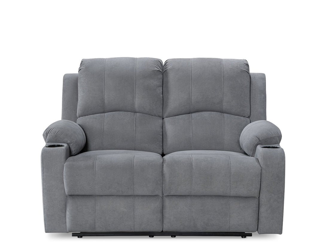 Henley Fabric Electric 2 Seater Recliner Sofa - Grey