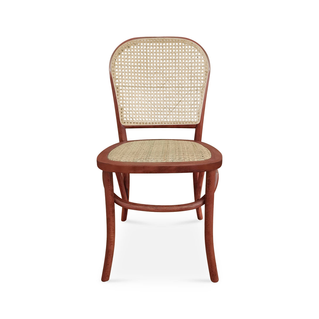 Christopher Beech Wood and Rattan Dining Chair – Set of 2 – Antique Brown