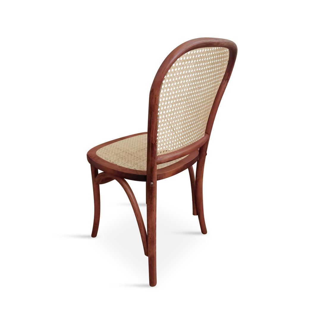 Christopher Beech Wood and Rattan Dining Chair – Set of 2 – Antique Brown