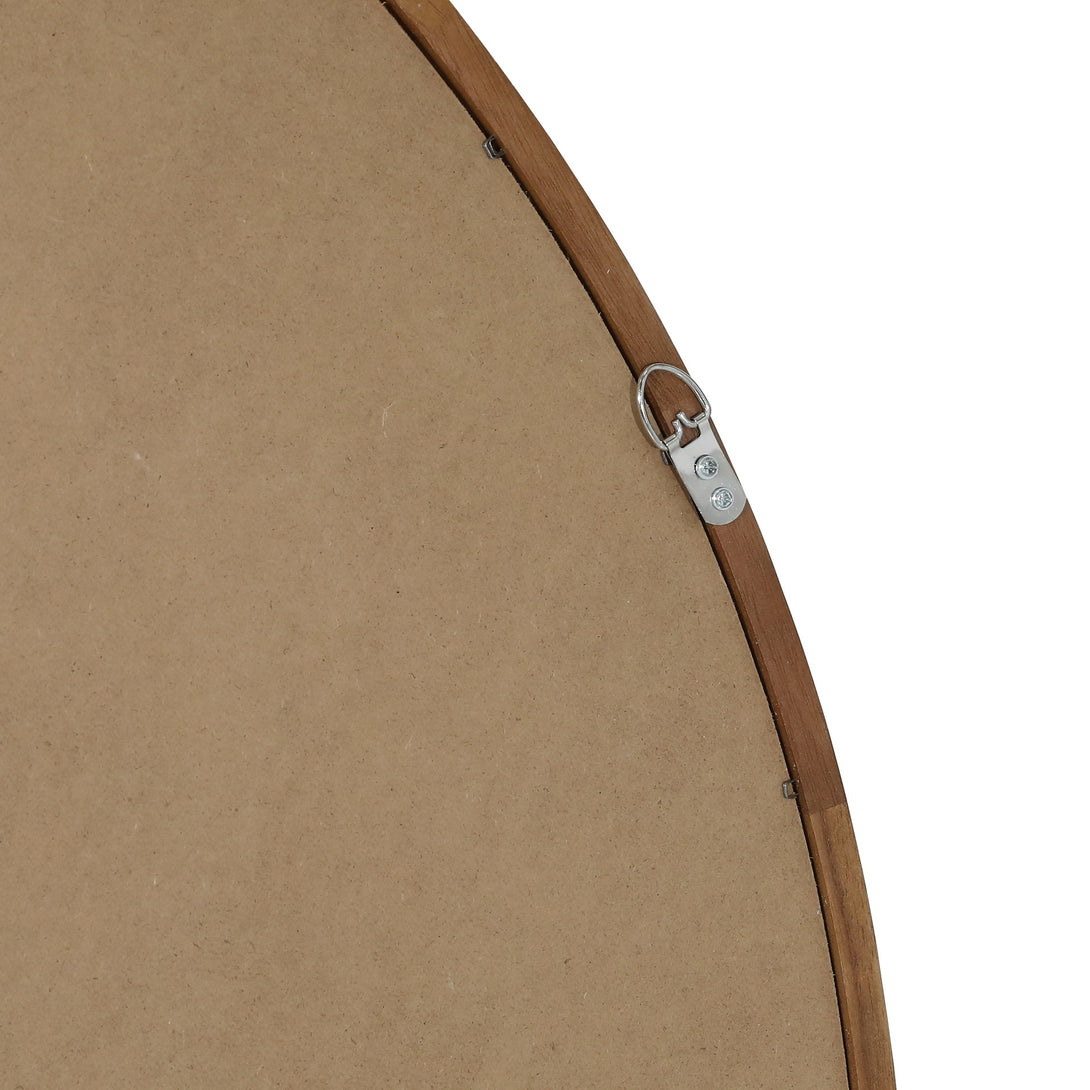 Echo Round Wooden Framed Wall Mirror 120cm - Dark Wood