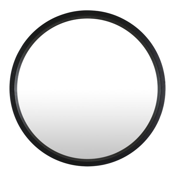 Echo Round Wooden Framed Wall Mirror 60cm - Black