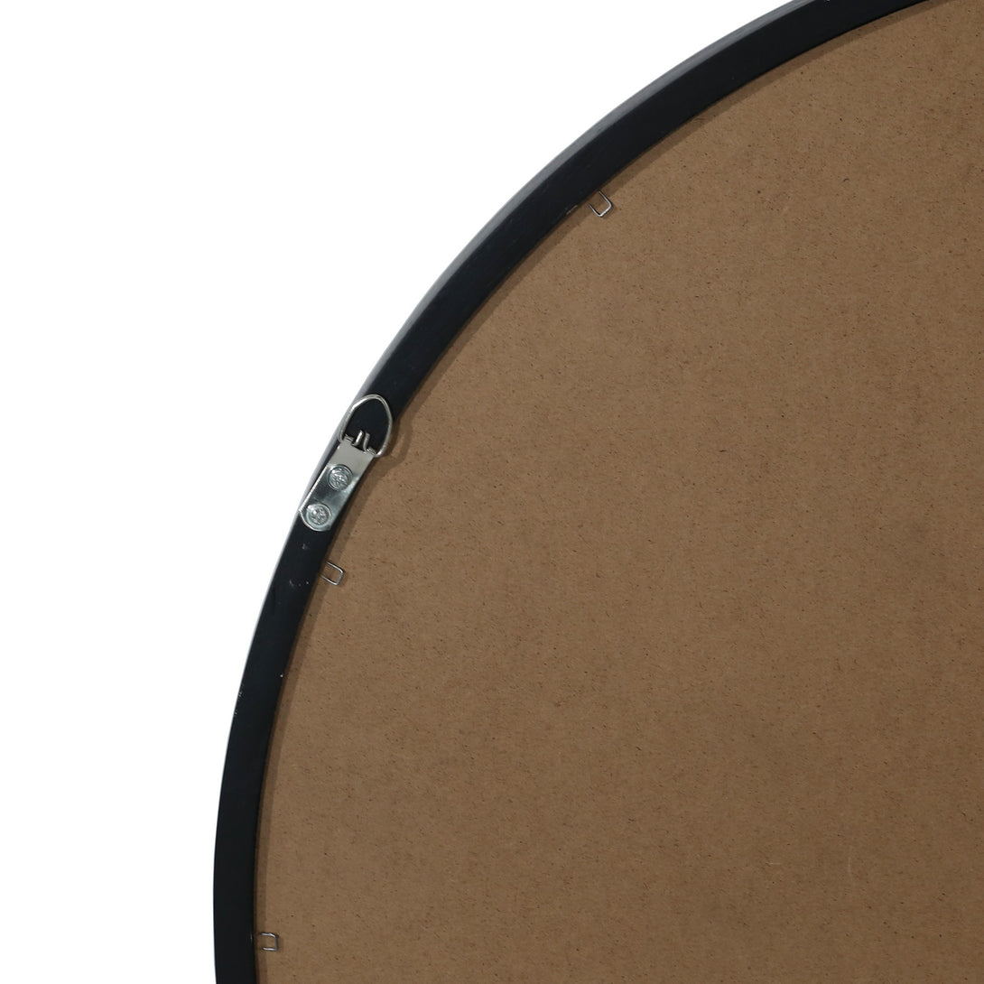 Echo Round Wooden Framed Wall Mirror 60cm - Black