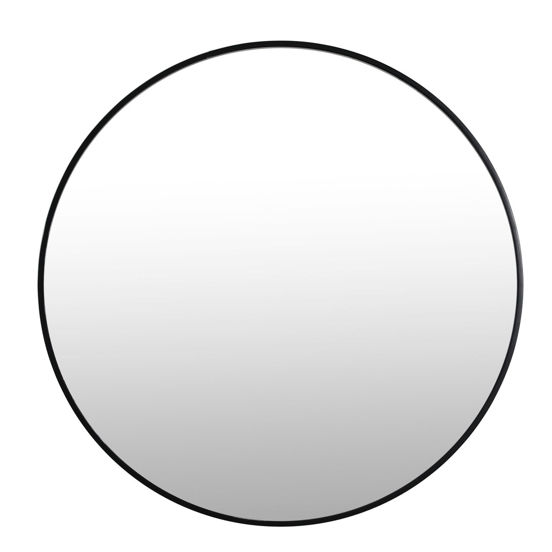 Noir Round Wooden Wall Mirror 80cm - Black (0.041m³ - 7.6kg)