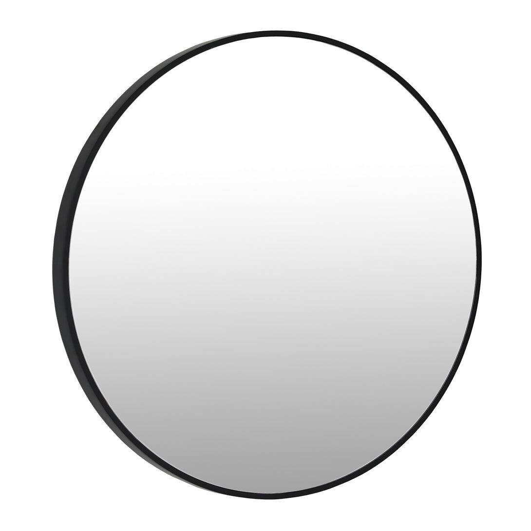 Noir Round Wooden Wall Mirror 80cm - Black (0.041m³ - 7.6kg)