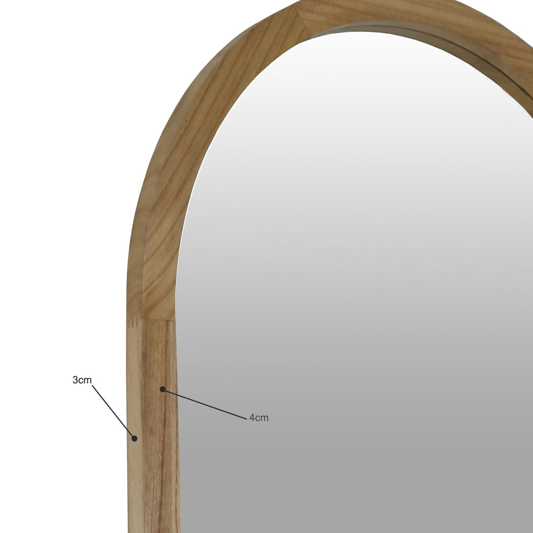 Halo Arched Full Length Mirror 180cm - Light Wood