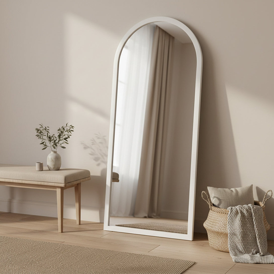 Halo Arched Full Length Mirror 180cm - White