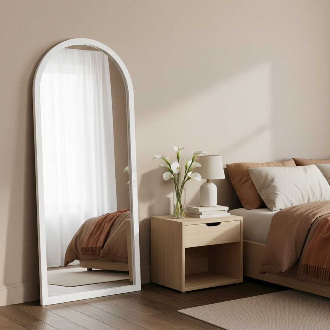 Halo Arched Full Length Mirror 180cm - White