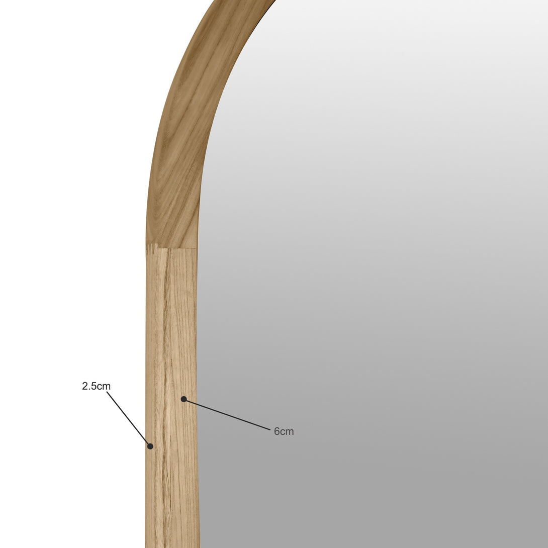 Eden Arched Full Length Mirror 190cm - Light Wood