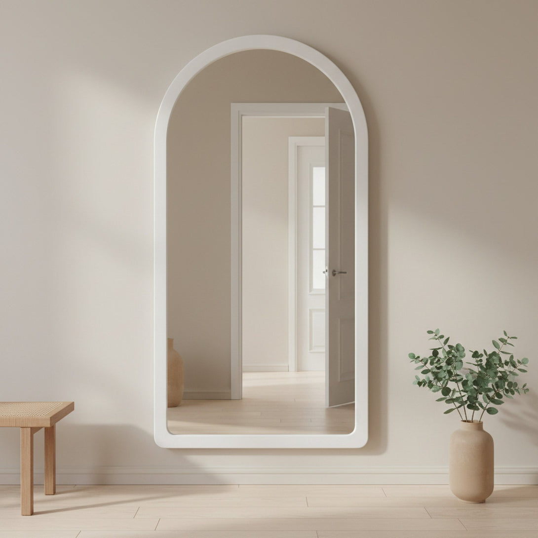 Eden Arched Full Length Mirror 190cm - White