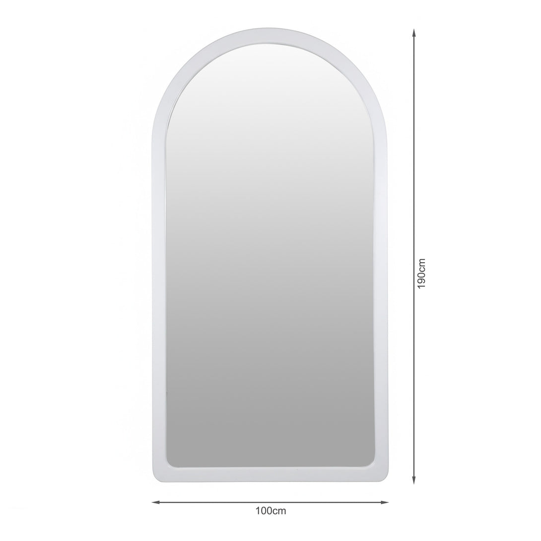 Eden Arched Full Length Mirror 190cm - White