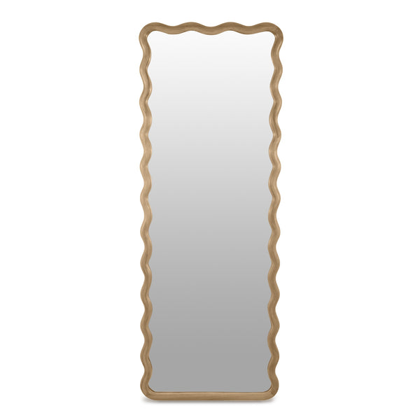 Ripple Wavy Wooden Full Length Mirror 160cm - Light Wood