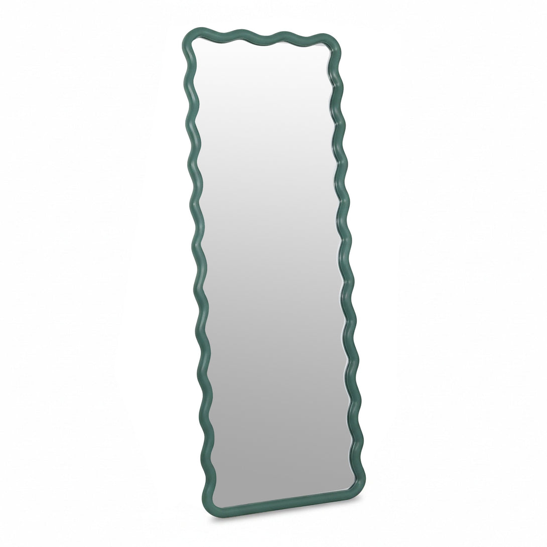 Ripple Wavy Wooden Full Length Mirror 160cm - Sage
