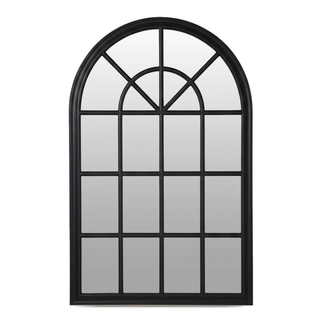 Lattice Arched Wooden Mirror 120cm - Black