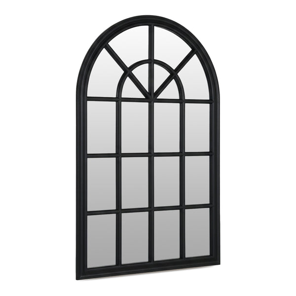 Lattice Arched Wooden Mirror 120cm - Black