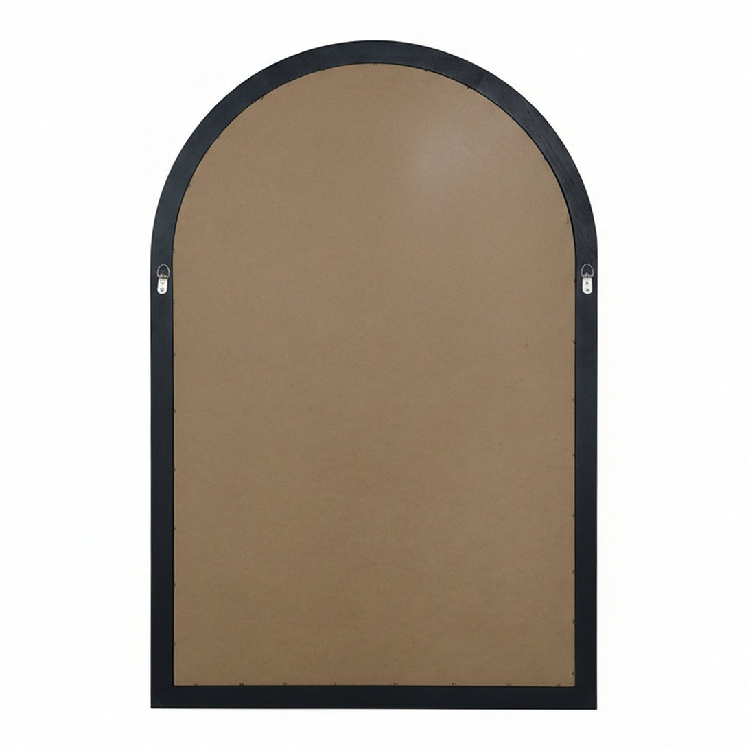Lattice Arched Wooden Mirror 120cm - Black
