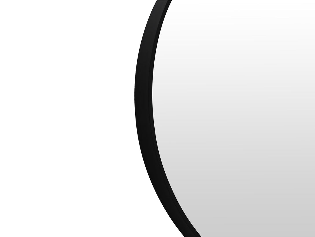 Aura Round Metal Framed Wall Mirror 60cm - Black