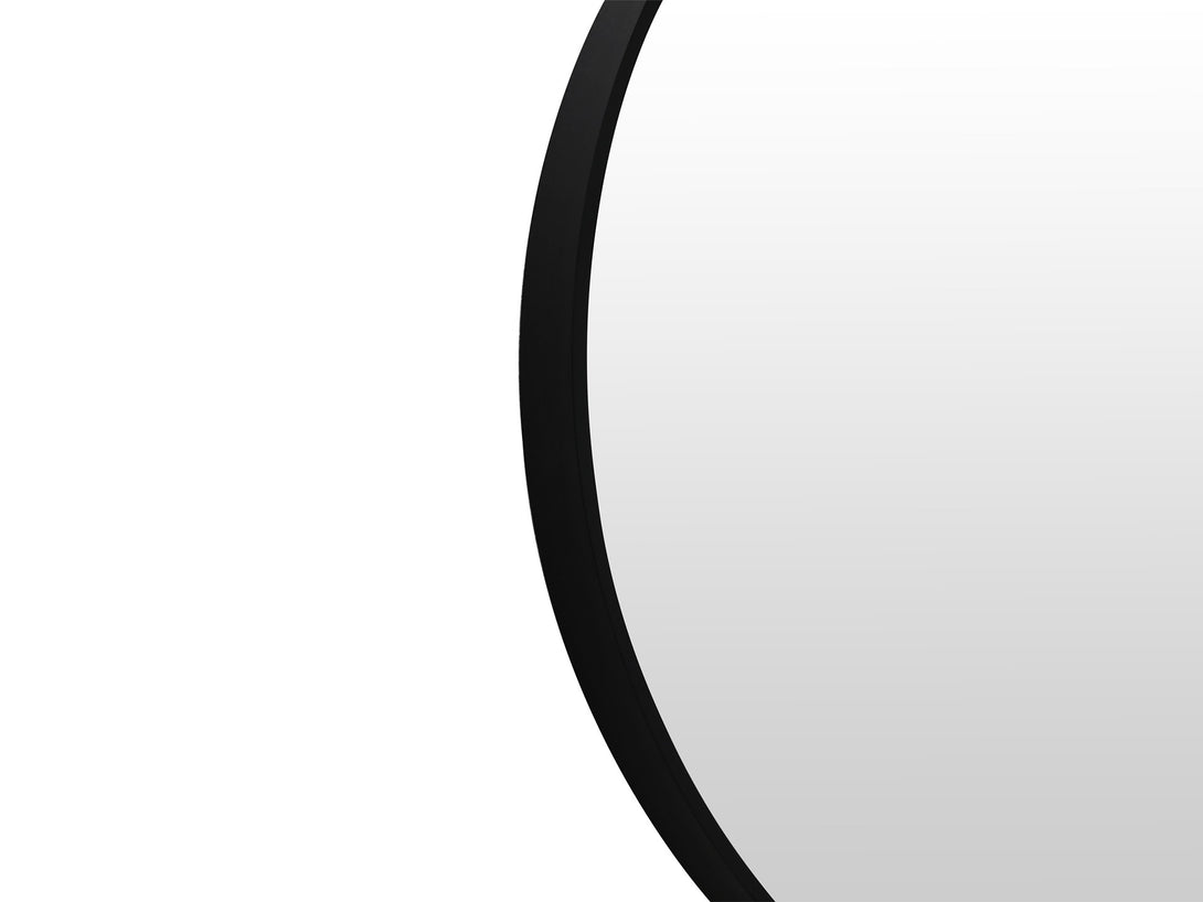 Aura Round Metal Framed Wall Mirror 80cm - Black