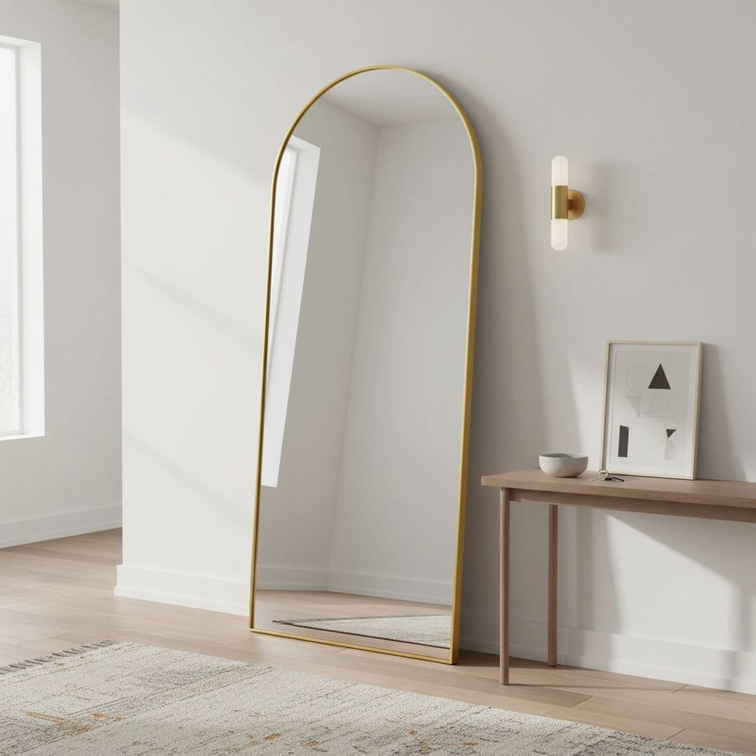 Archie Metal Arched Full Length Mirror - Gold