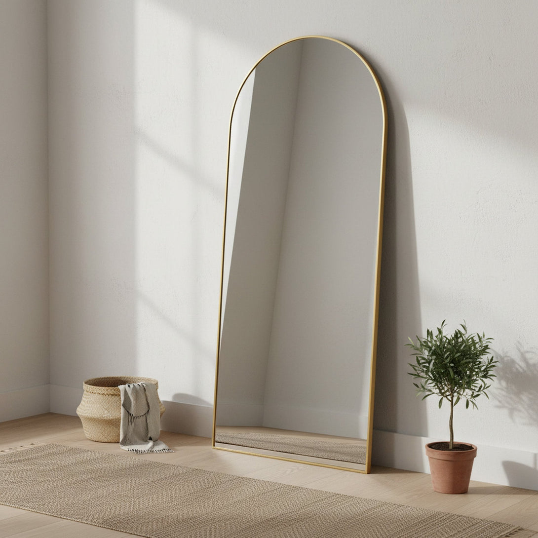 Archie Metal Arched Full Length Mirror - Gold
