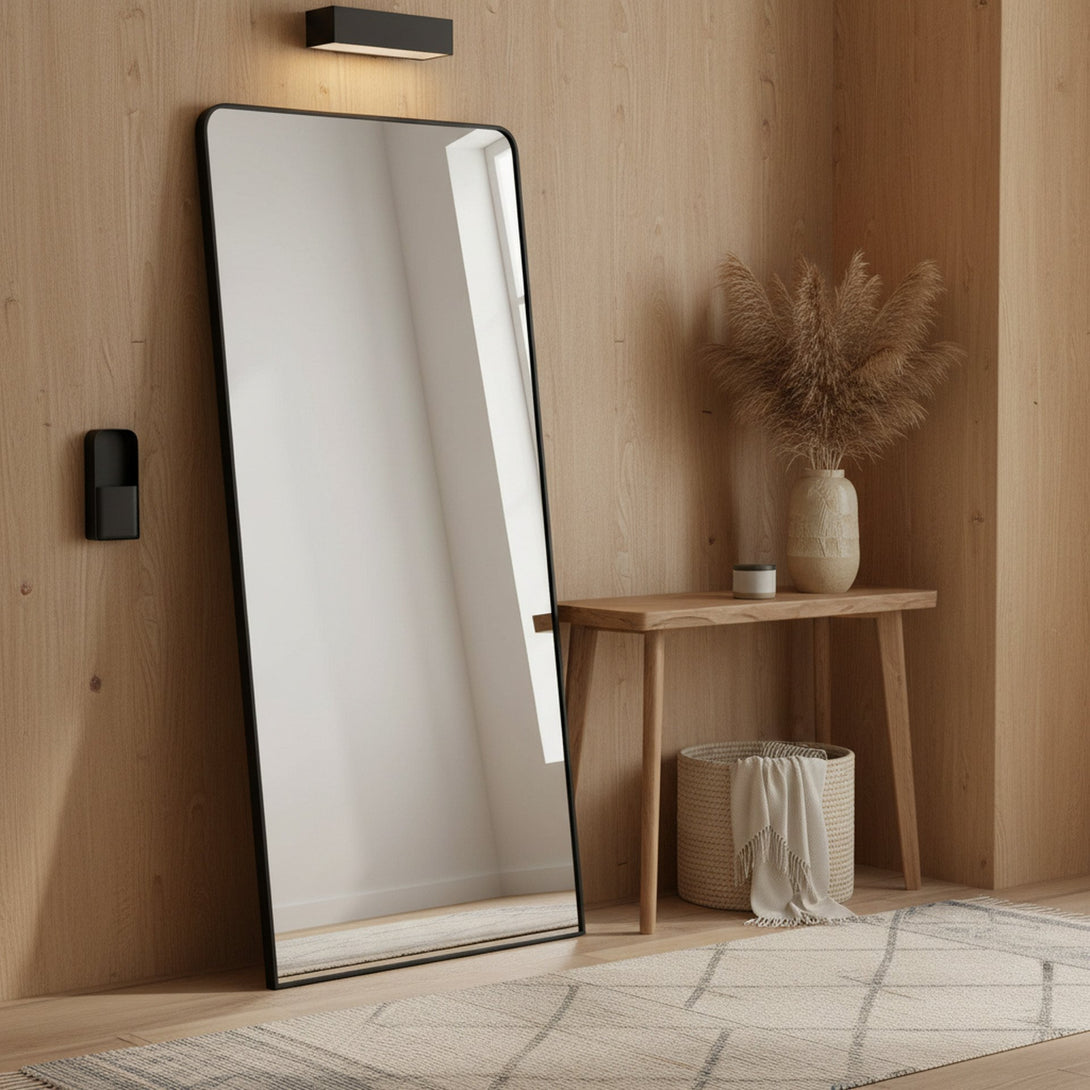 Frame Full Length Metal Wall Mirror - Black