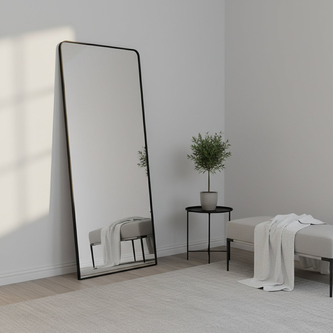 Frame Full Length Metal Wall Mirror - Black