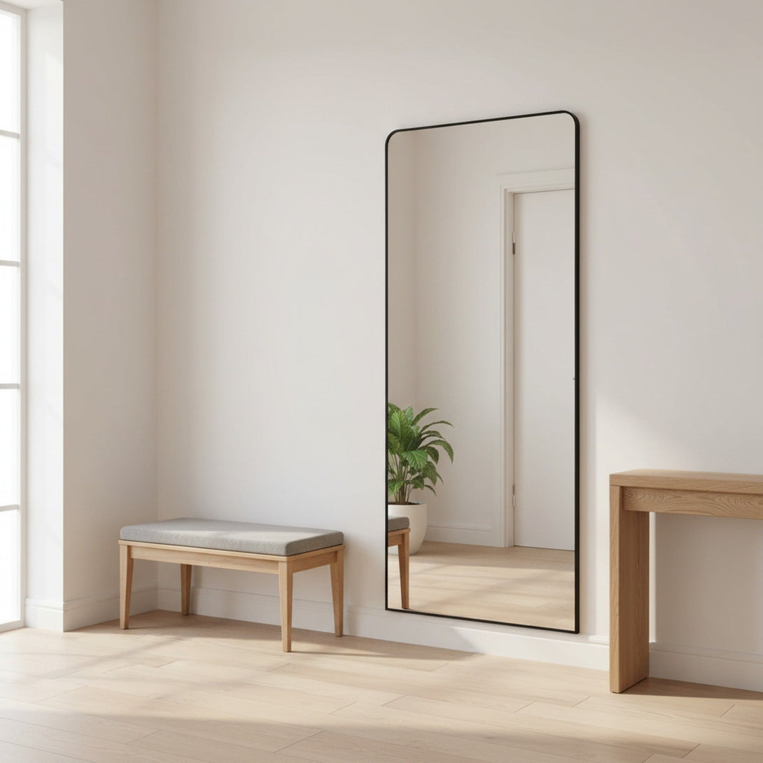 Frame Full Length Metal Wall Mirror - Black