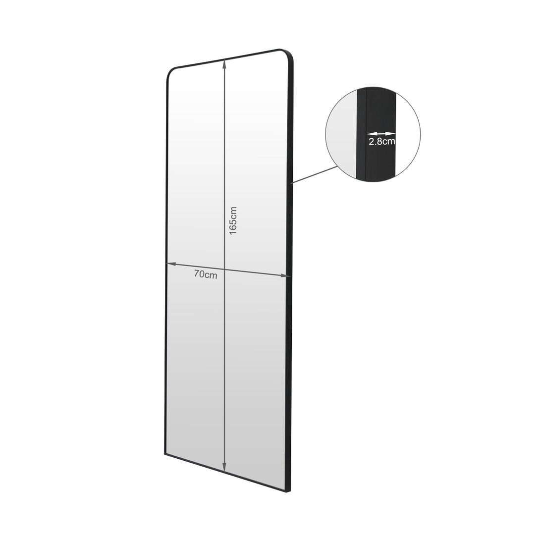 Frame Full Length Metal Wall Mirror - Black