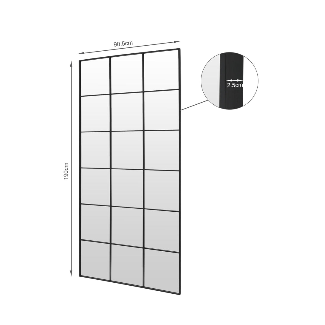 Grid Full Length Mirror - Black