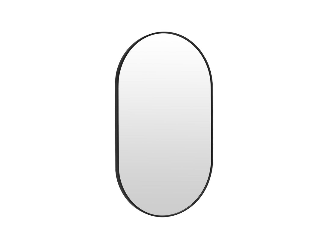 Luna Oval Metal Framed Wall Mirror - Black