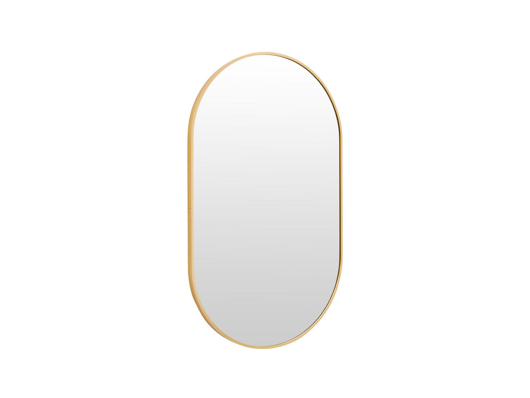 Luna Oval Metal Framed Wall Mirror - Gold