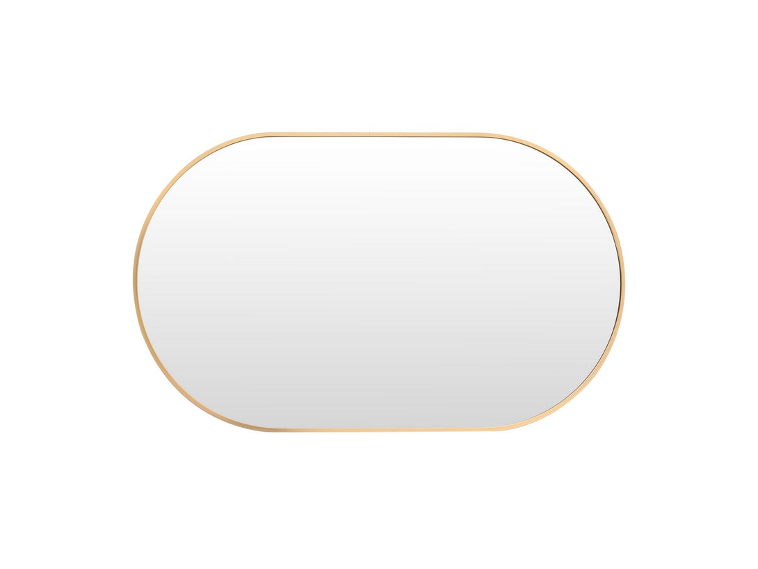 Luna Oval Metal Framed Wall Mirror - Gold