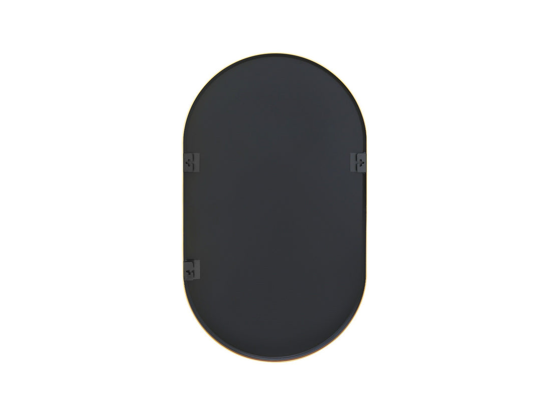 Luna Oval Metal Framed Wall Mirror - Gold