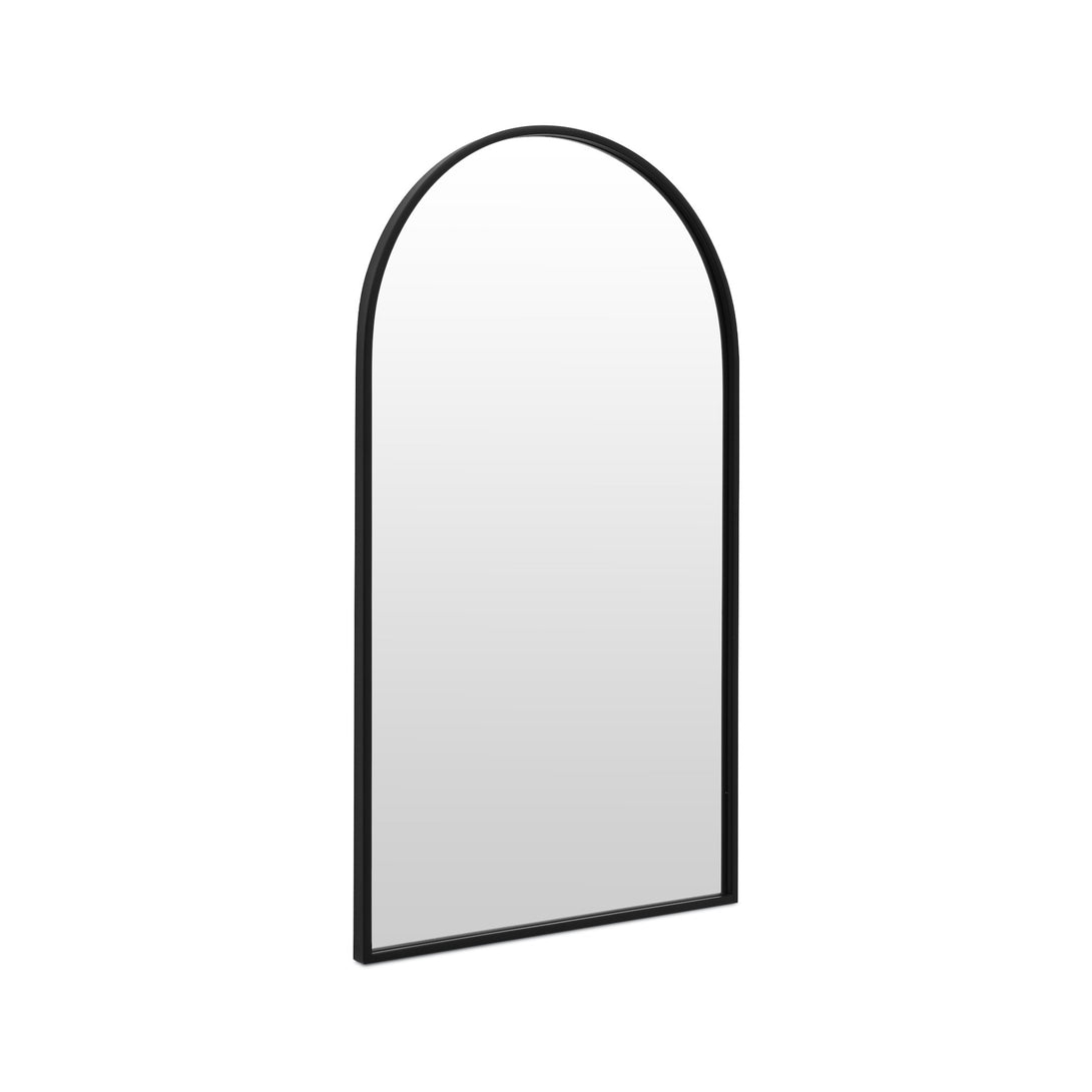 Luna Arched Metal Wall Mirror - Black