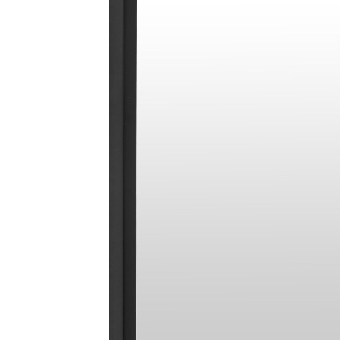 Luna Arched Metal Wall Mirror - Black