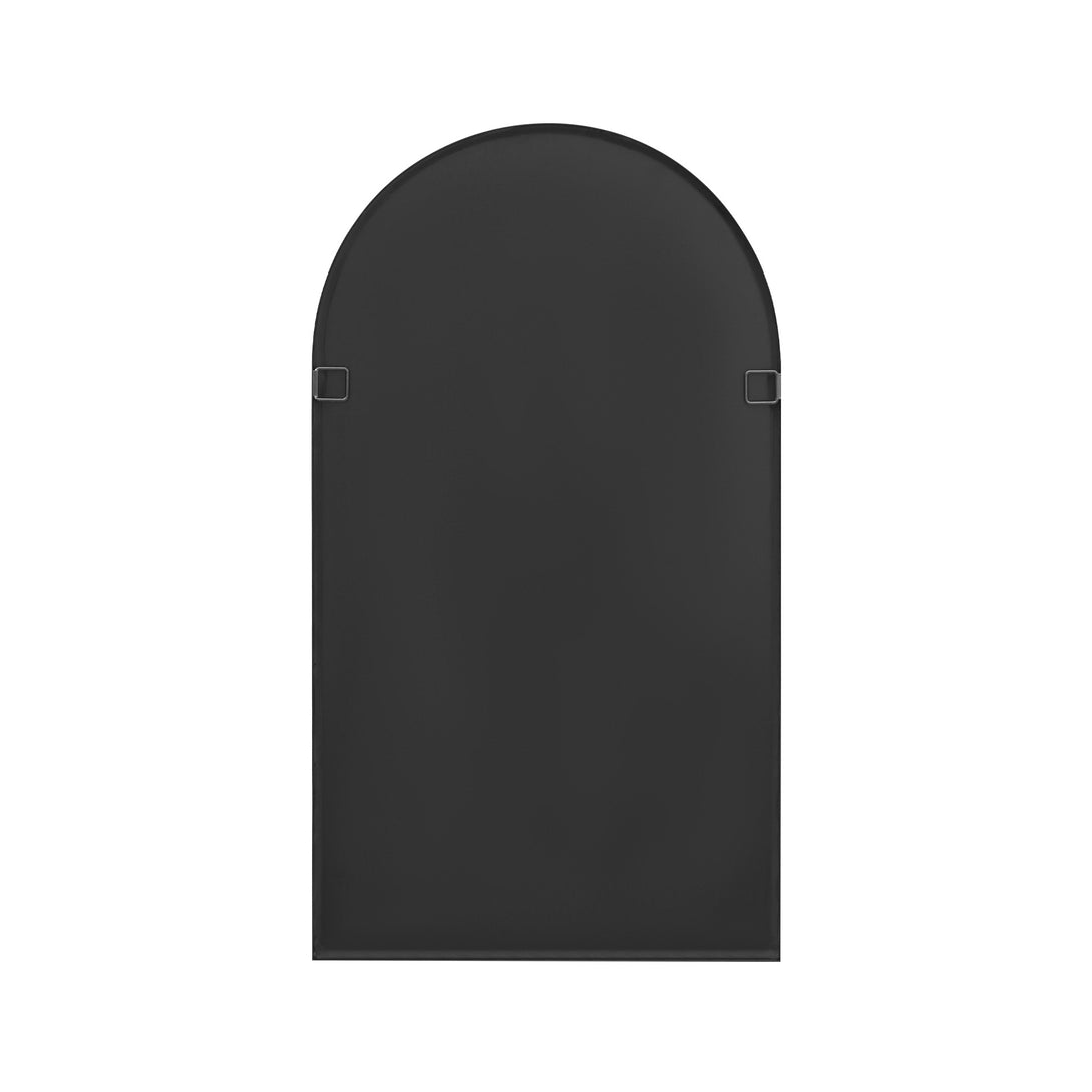 Luna Arched Metal Wall Mirror - Black