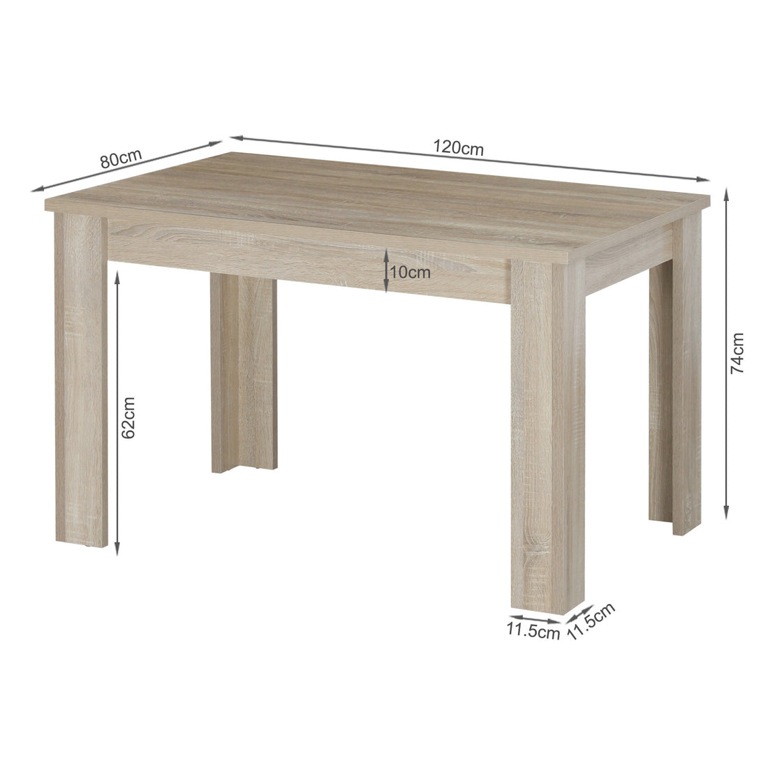 AZAR Dining Table Rectangle 120x80cm - Oak