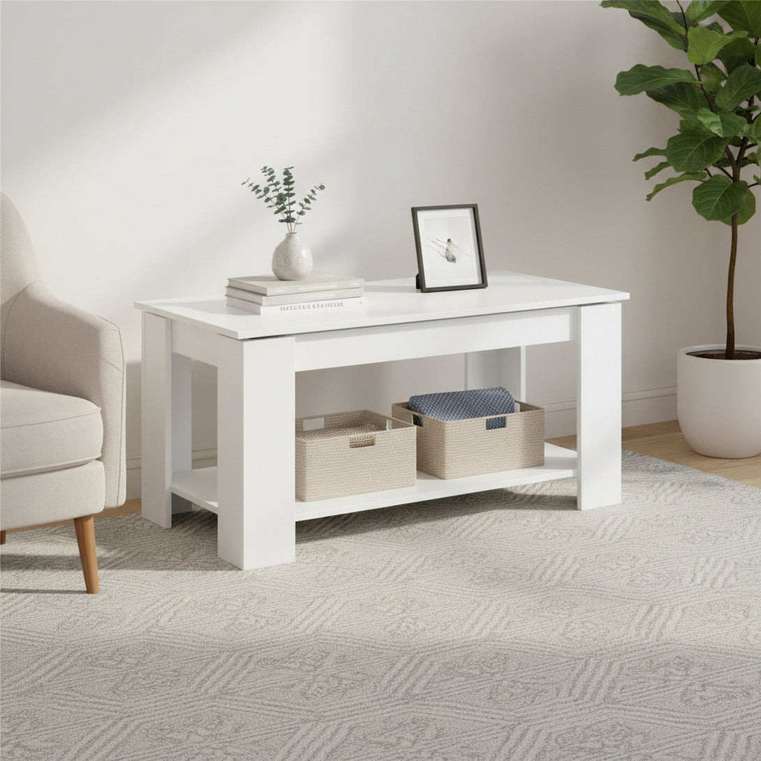 KENDALL Lift Top Coffee Table - White