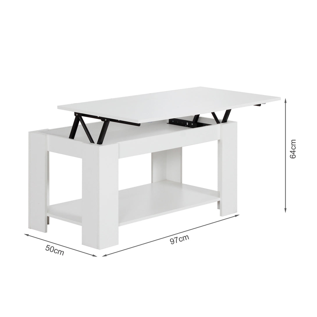 KENDALL Lift Top Coffee Table - White