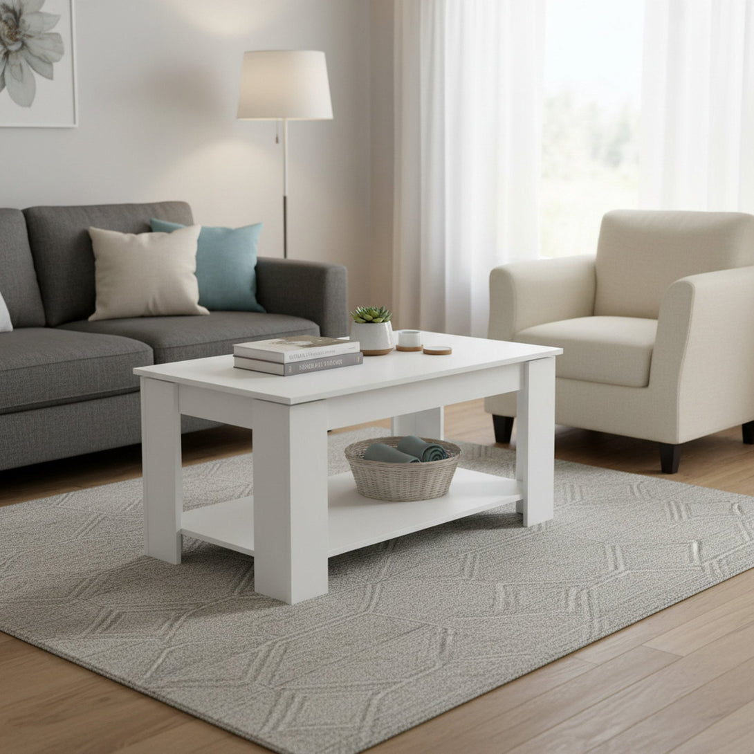 KENDALL Lift Top Coffee Table - White