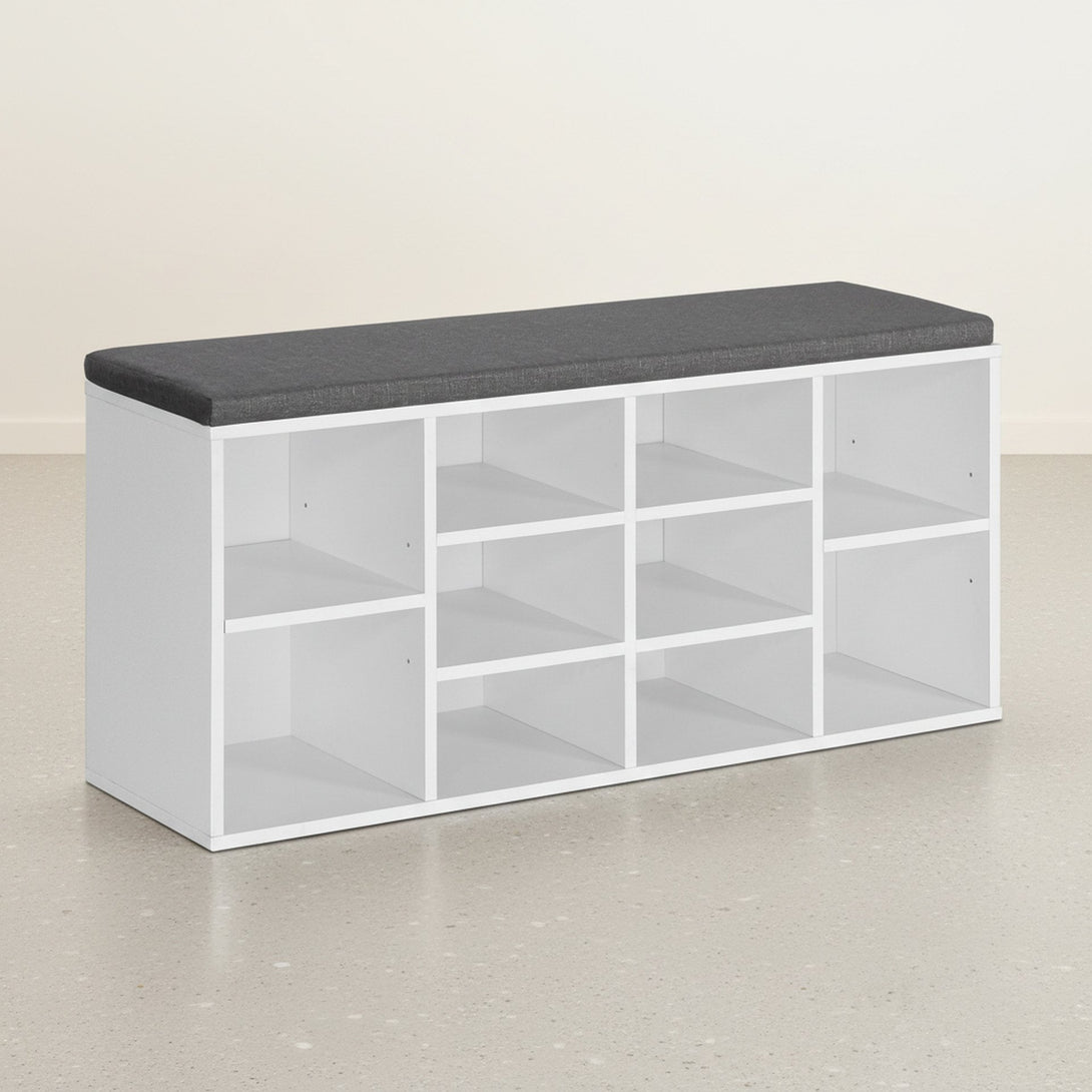 HIKAKA Shoe Cabinet Shoe Bench - White