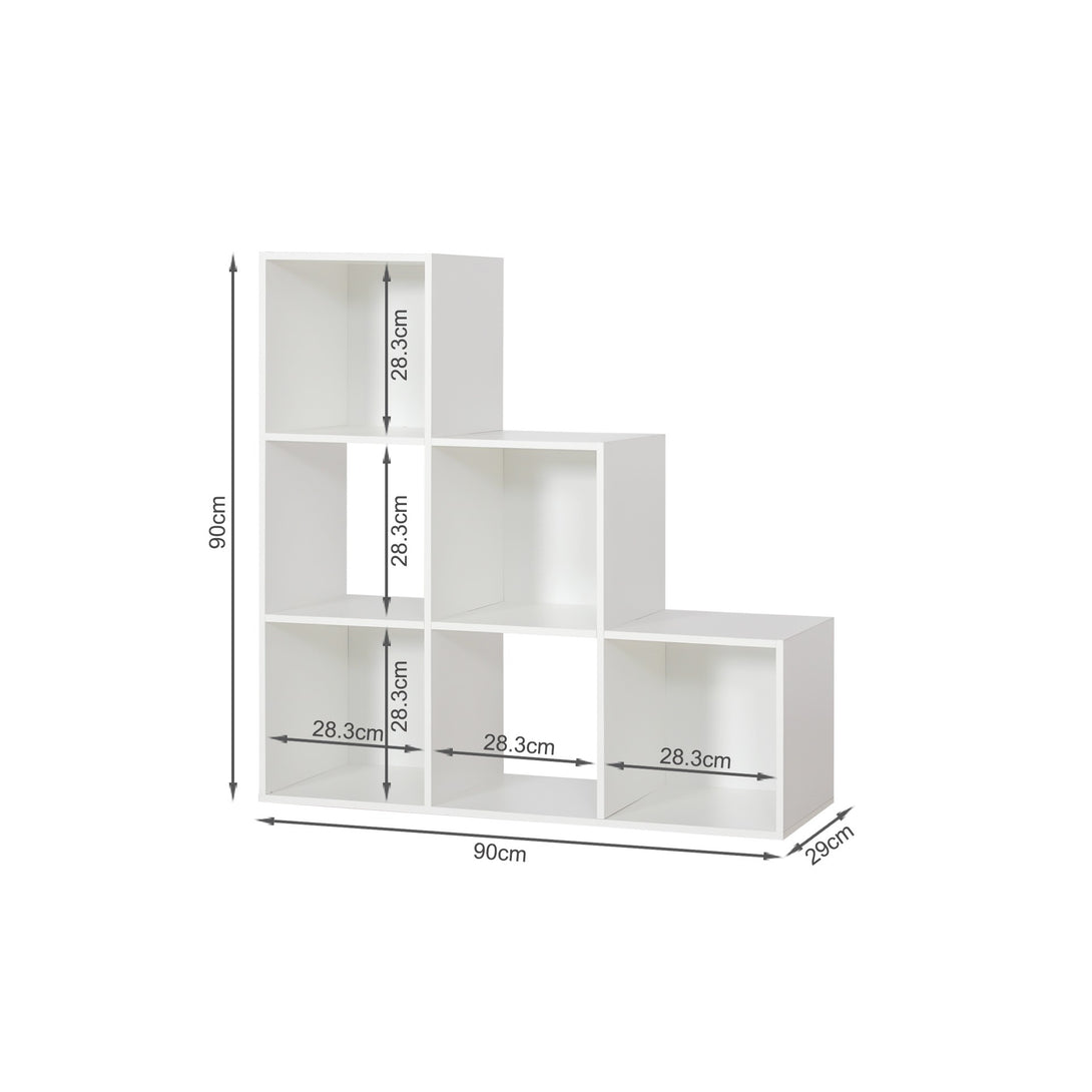 TANA 6 Cube Square Bookshelf - White