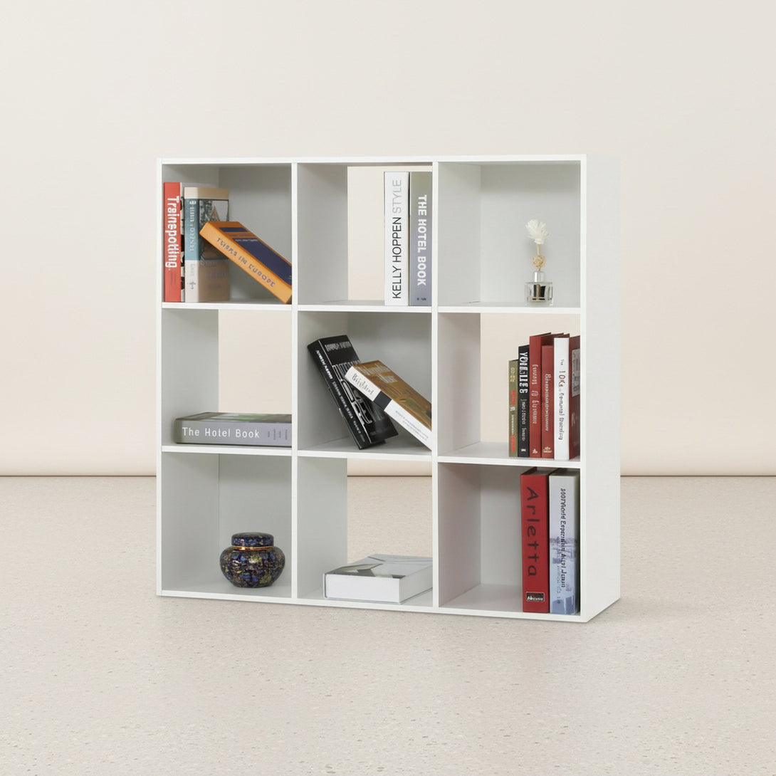 KIVU 9 Cube Square Bookshelf - White