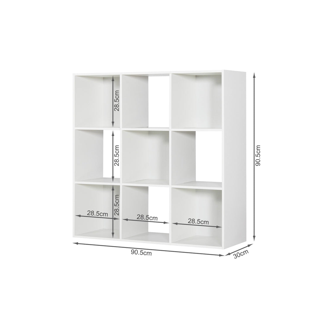 KIVU 9 Cube Square Bookshelf - White