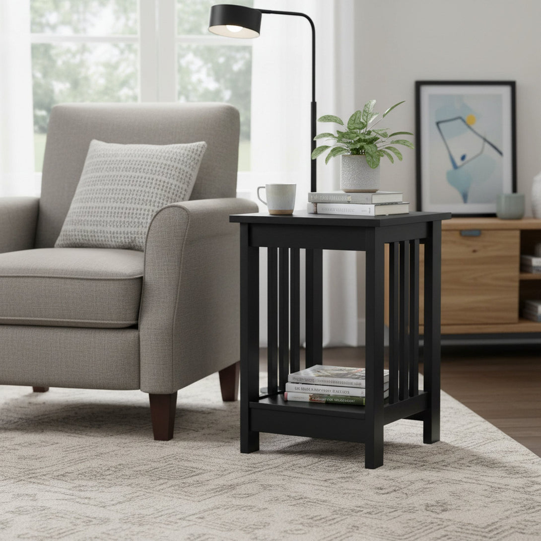 WULAR Square Side Table Coffee Table - Black