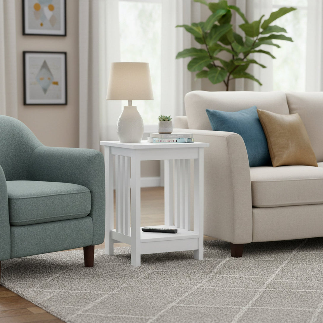 WULAR Square Side Table Coffee Table - White