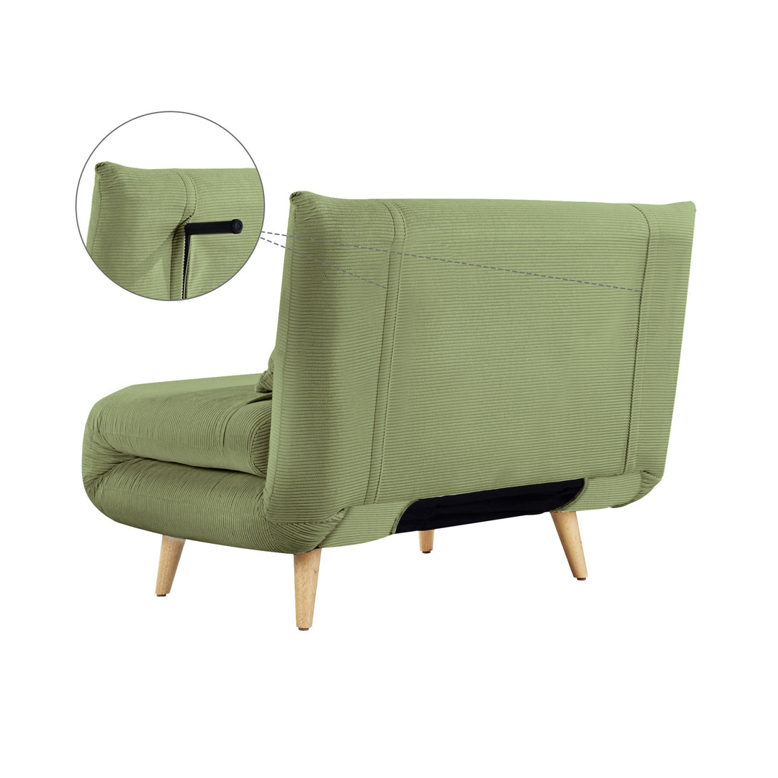 Hastings 1 Seater Fold-Out Sofa Bed - Olive
