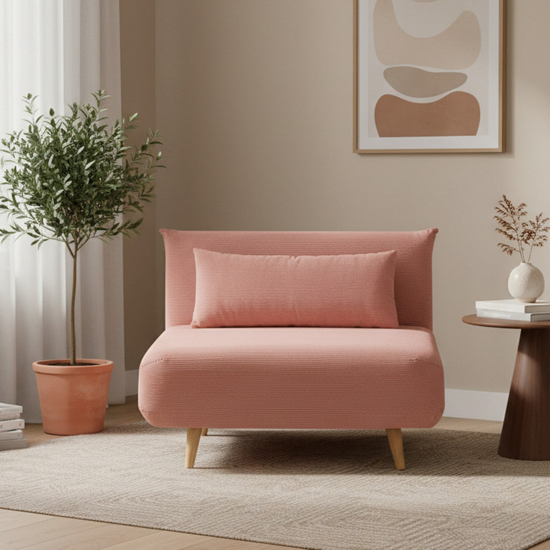 Hastings 1 Seat Fold-Out Sofa Bed - Pink