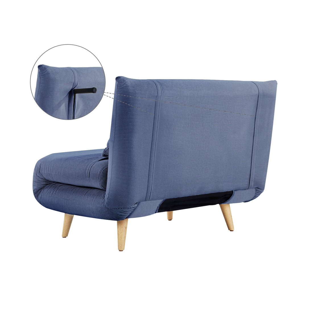 Hastings 1 Seater Fold-Out Sofa Bed - Navy Blue