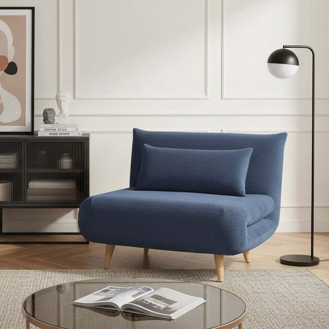 Hastings 1 Seat Fold-Out Sofa Bed - Navy Blue